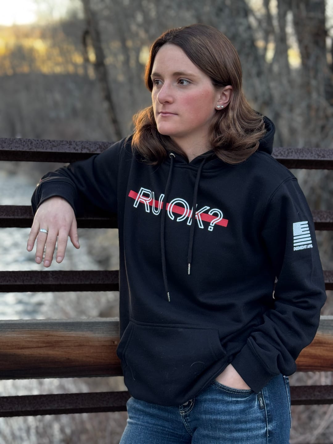 Customer photo review of Stigma Breaking Hoodie- Red Line