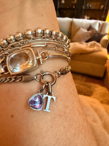 Customer photo review of Birthstone charm silver