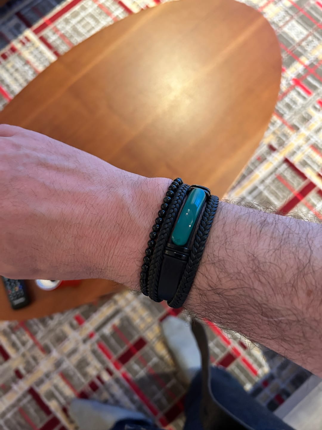 Customer photo review of Buddha Stones natürliches schwarzes Obsidian-Rauchquarz-Reinigungs-Stärke-Armband