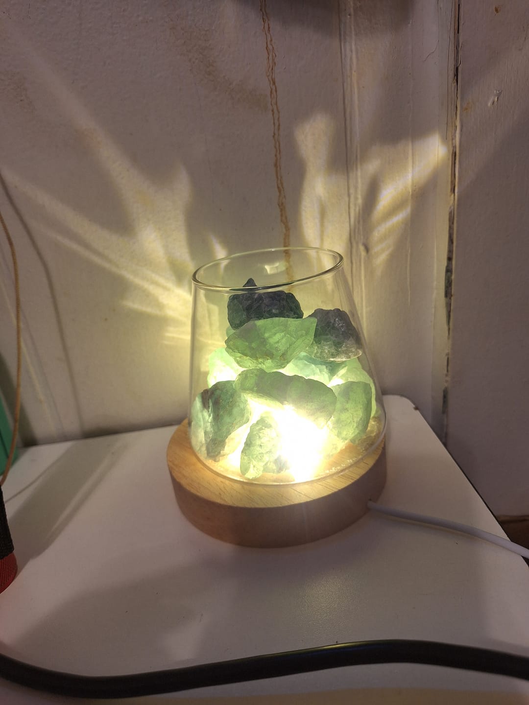 Customer photo review of Raw Gemstone Essential Oil Diffuser With Light