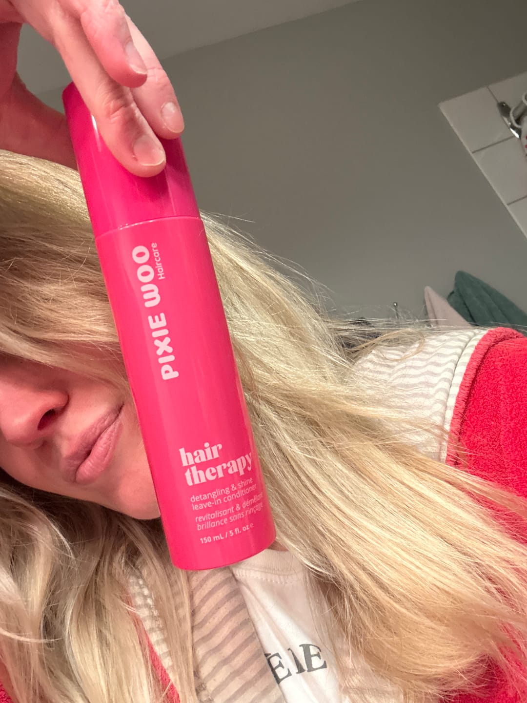 Customer photo review of ( pre order ) Warm Raspberry Hair Therapy Detangling & Hydrating Spray (new limited edition scent)