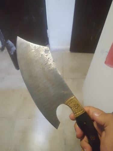 Customer photo review of Hacha de Cocina de Acero Damasco 30cm "Cañi"