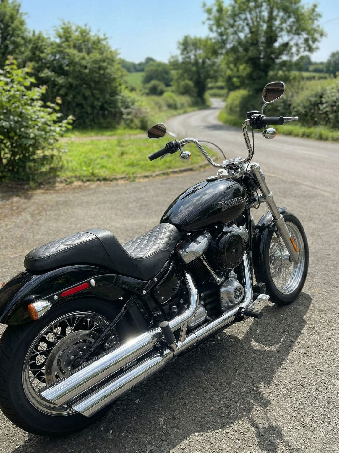 Customer photo review of Iron Born Diamond Stitch 2-Up Seat for 2020+ Harley Softail Standard FXST