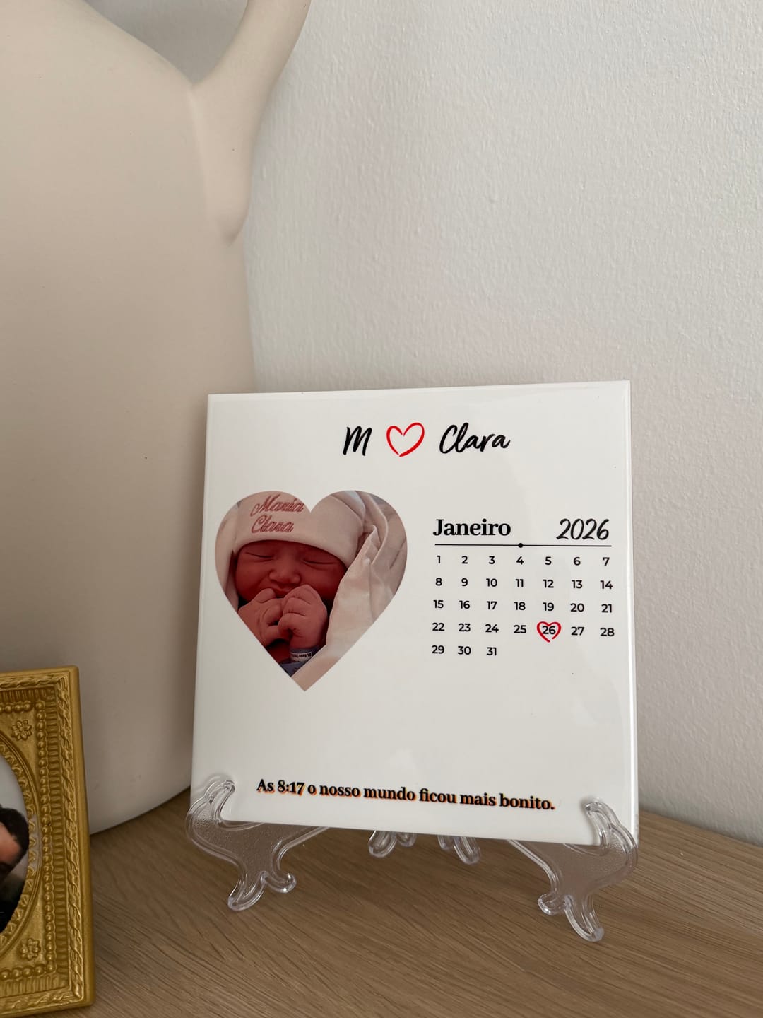 Customer photo review of Azulejo c/ Calendário & Código QR Spotify