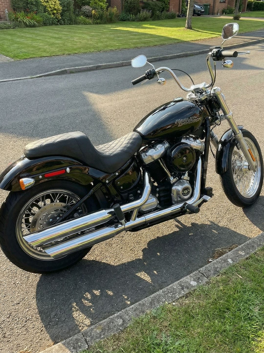 Customer photo review of Iron Born Diamond Stitch 2-Up Seat for 2020+ Harley Softail Standard FXST