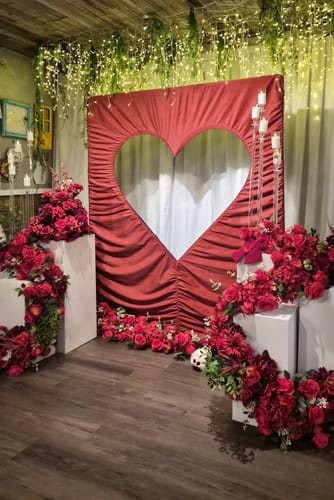Customer photo review of 6x6.8ft Cutout Heart Frame for Wedding Party Decor Backdrop Stand