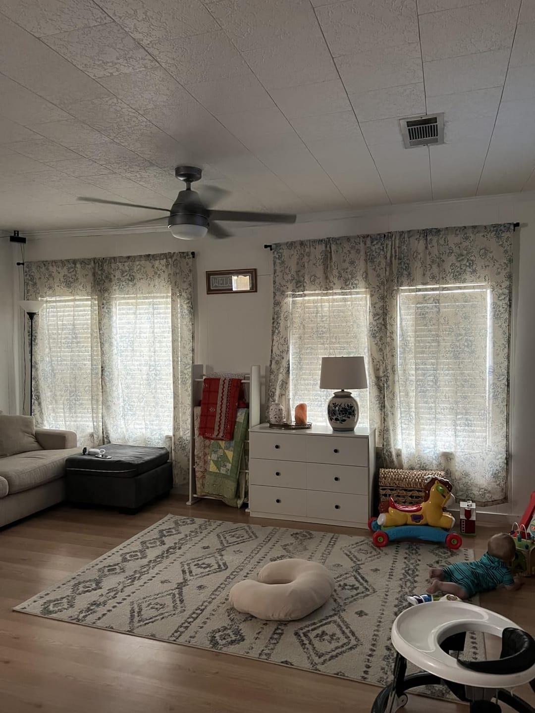 Customer photo review of Peony Print Linen Blend 3-in-1 Curtains