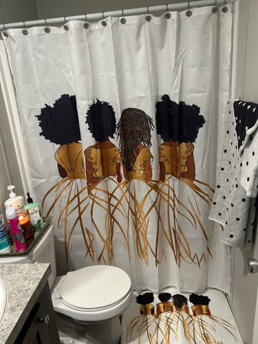 Customer photo review of Royal White Shower Curtain