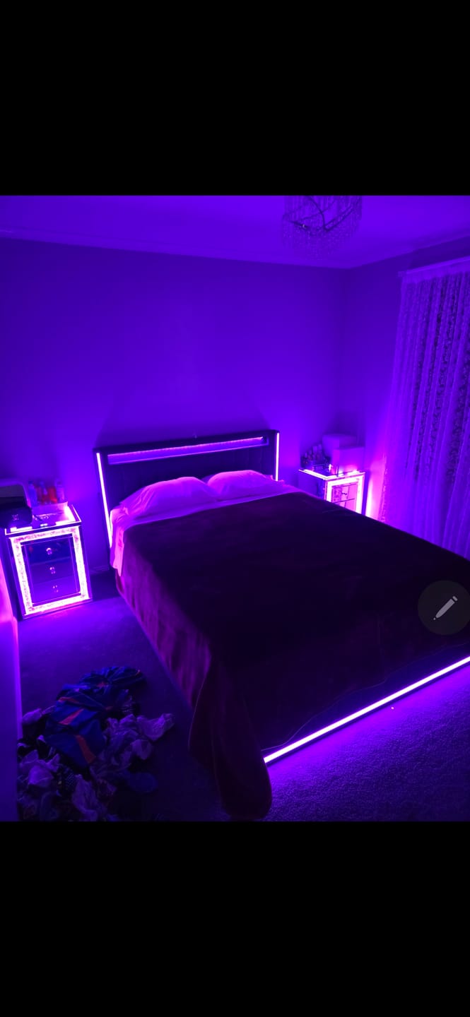 Customer photo review of Queen Bed Frame with Storage Drawers LED Lights & USB