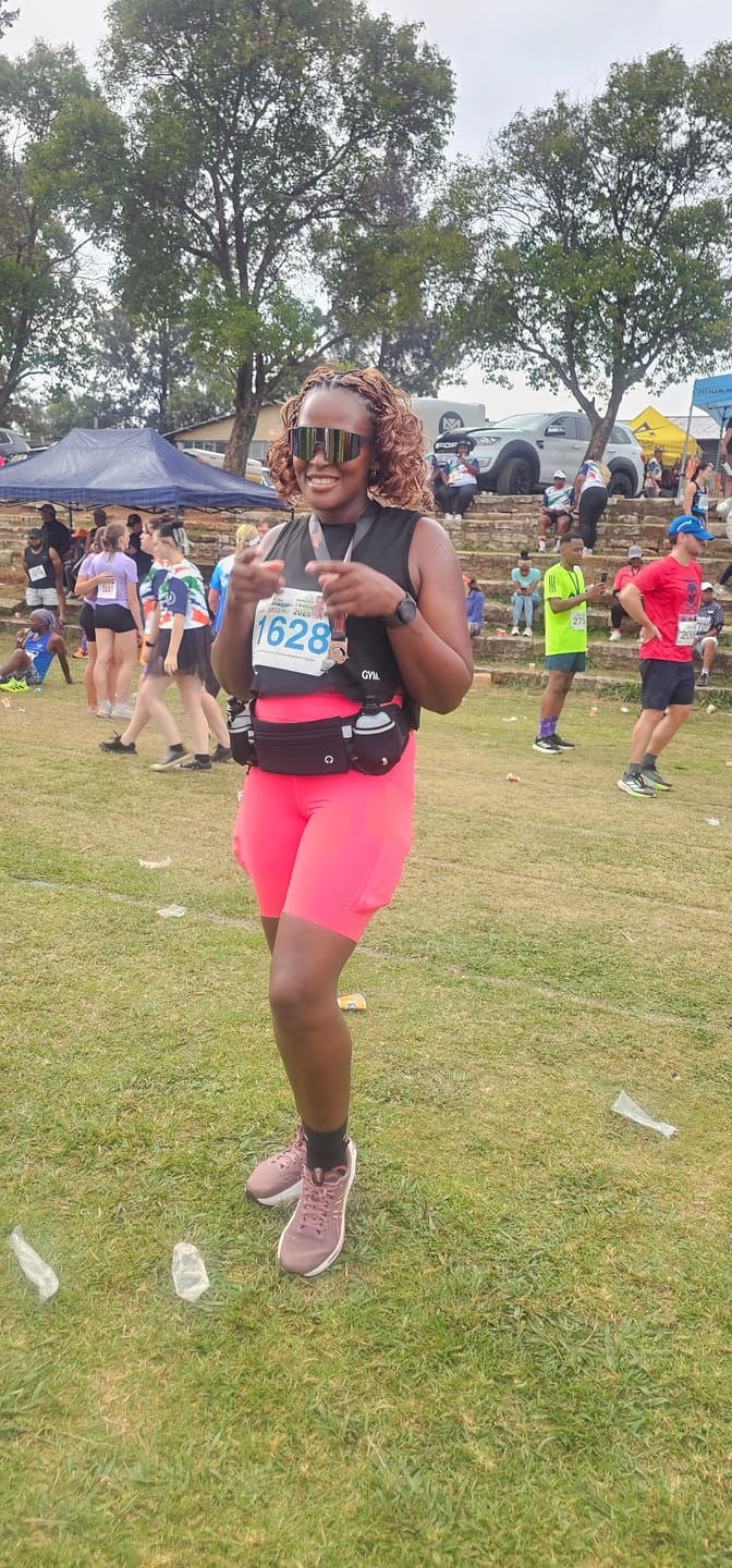 Customer photo review of 8-Inch High-Waist Running Shorts with Zip Pocket