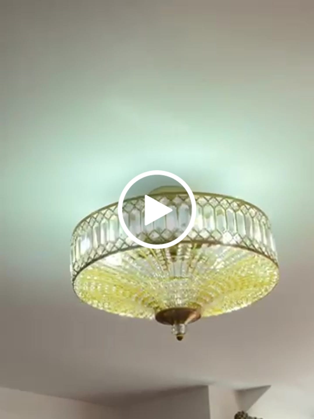 Customer video review of Carved Crystal Drum Semi Flush Mount