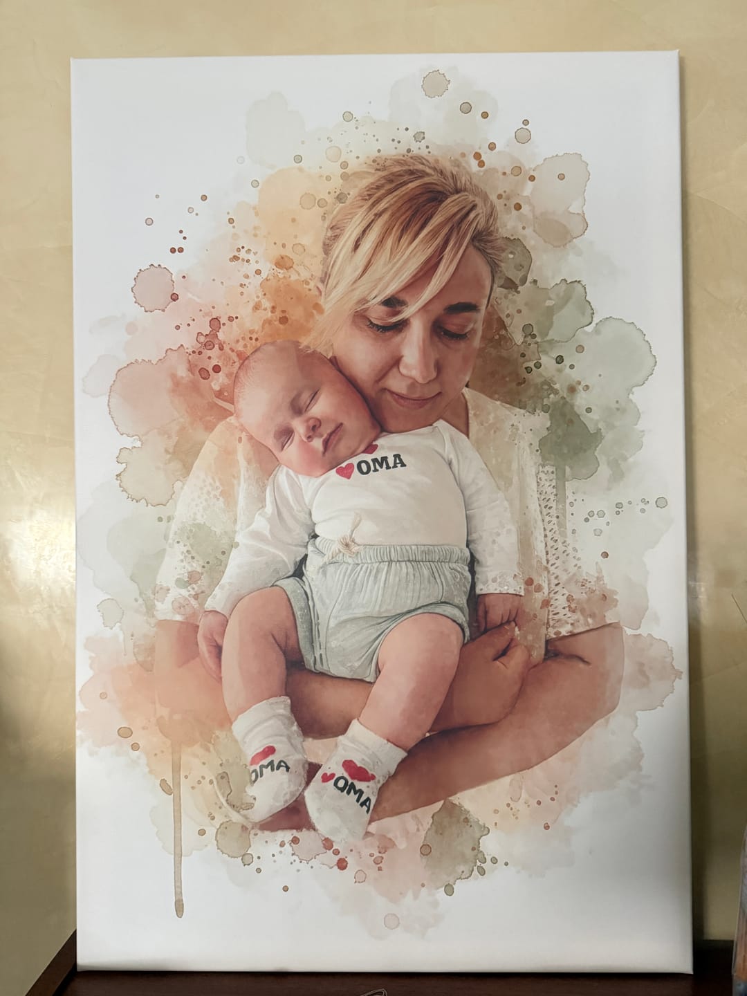 Customer photo review of Geschenk für Mama - Euer Foto als Aquarell - Persönliches Foto Geschenk