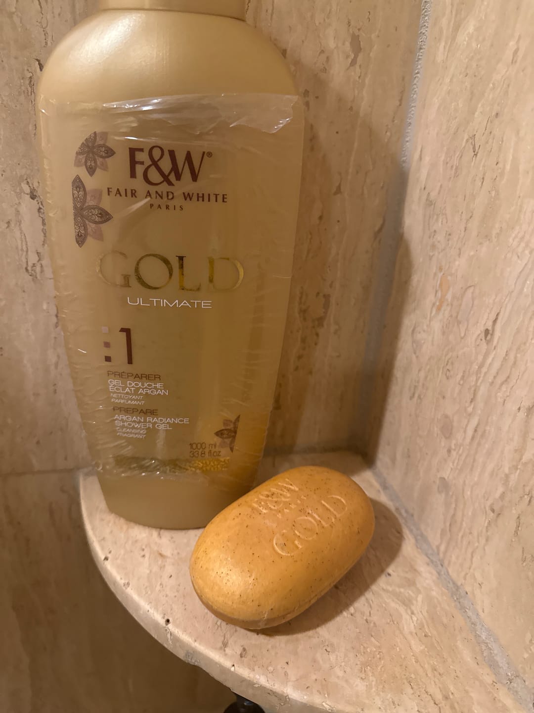 Customer photo review of Fair and White 1: Gold Argan Oil Exfoliating Soap 200g / 7oz