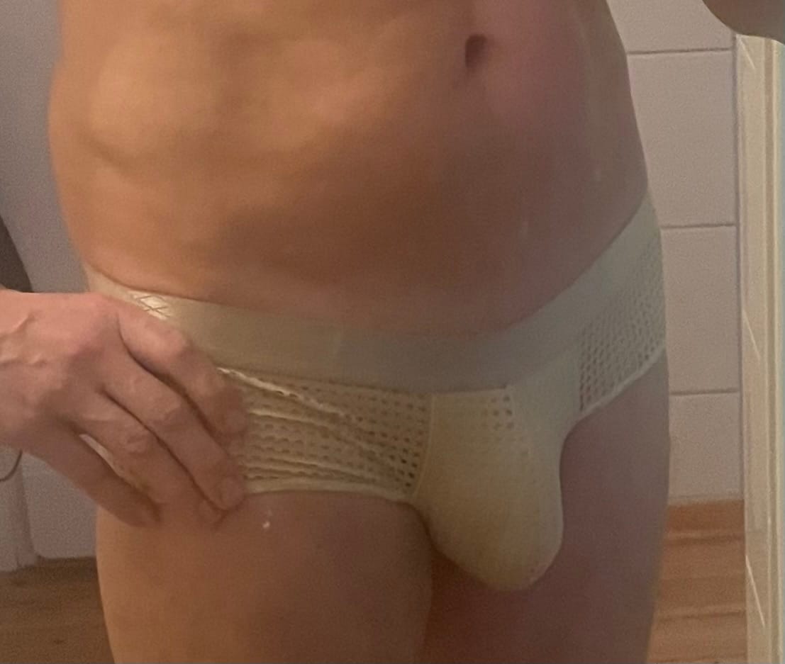 Customer photo review of 3 Pack Men's Quick-Dry Mesh Low-Rise Briefs