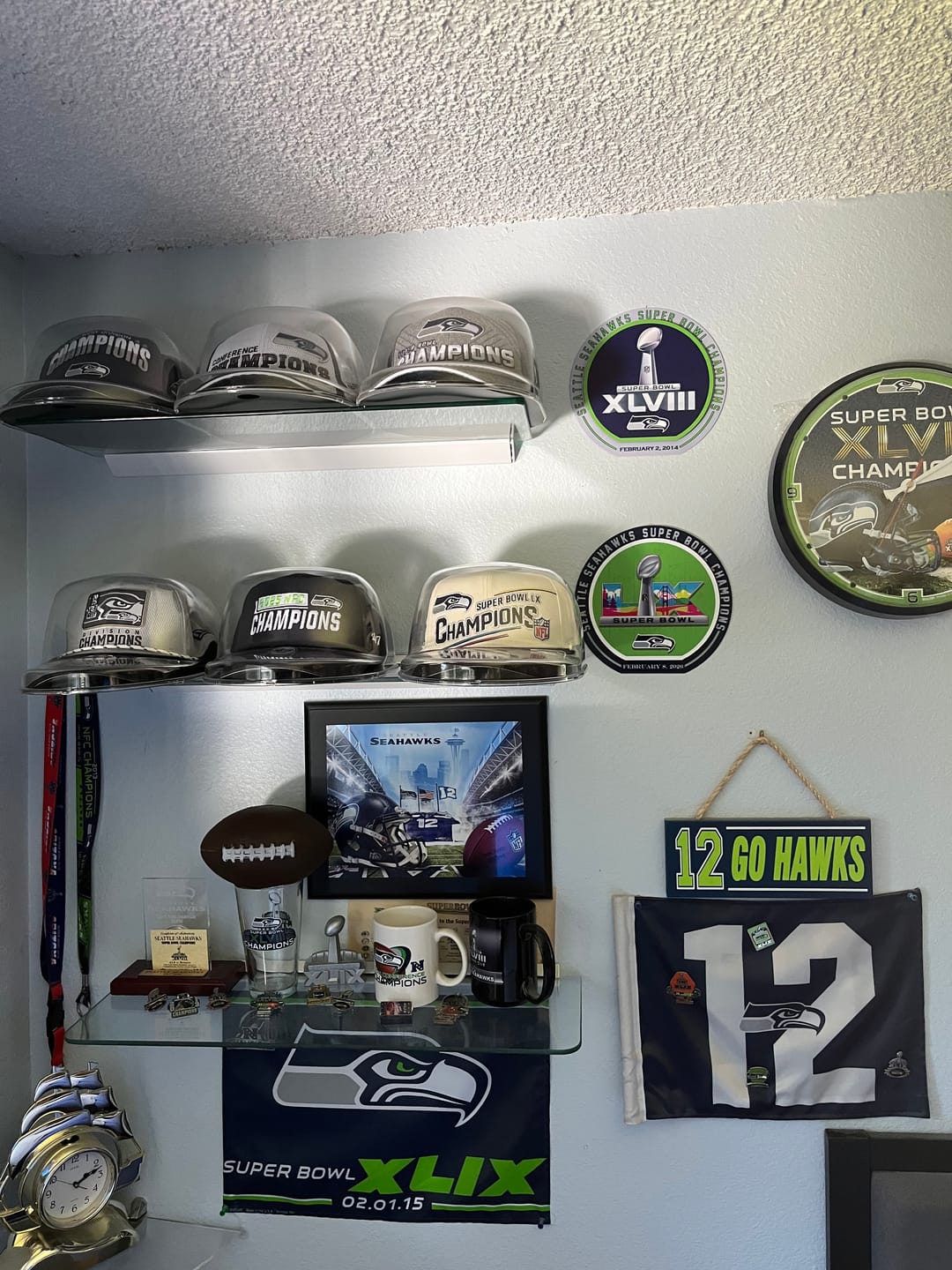 Customer photo review of Seattle Seahawks Super Bowl LX "Double Play" On the Shelf or on the Wall Art
