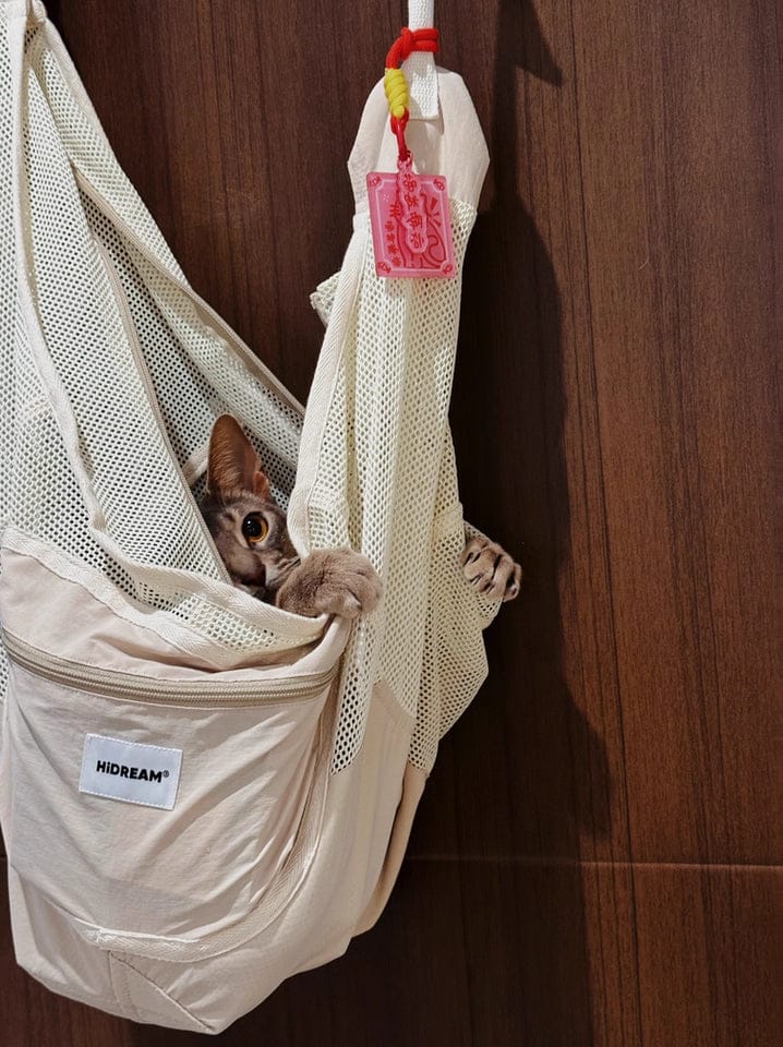 Customer photo review of Breathable Summer Pet Sling Carrier Bag With Pocket