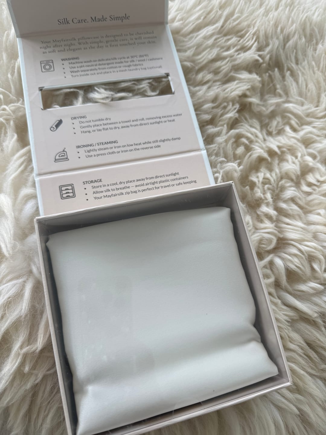 Customer photo review of Cream Pure Silk Pillowcase