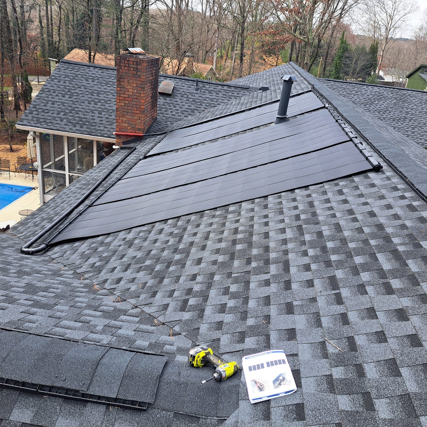 Customer photo review of SwimJoy Industrial Grade DIY Solar Pool Heater Kit - Advanced High-Wind Mounting System - Lifetime Ltd. Warranty
