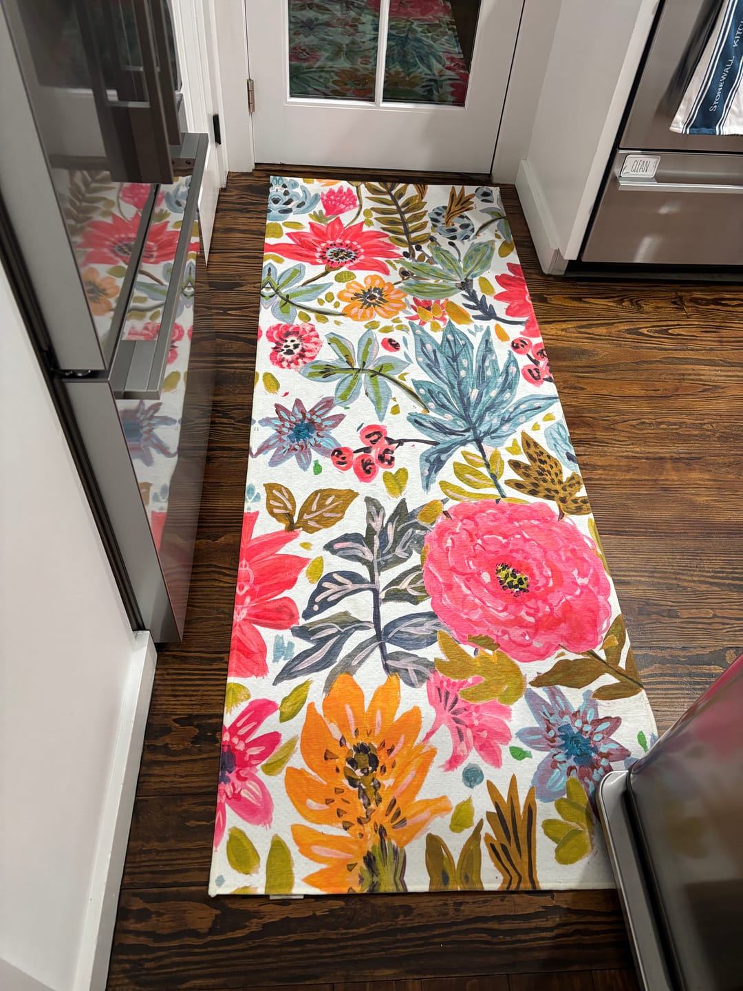 Customer photo review of Floral Bloom Multicolor Washable Rug