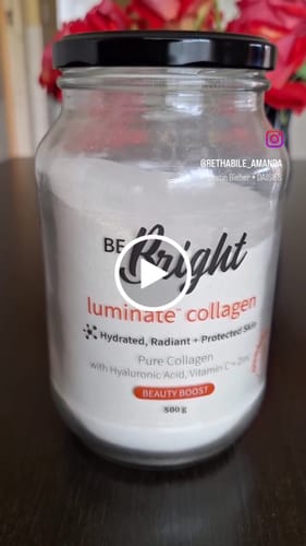Customer video review of Be Bright Luminate Collagen Powder Jar 500g - Hydrolyzed Collagen Supplement
