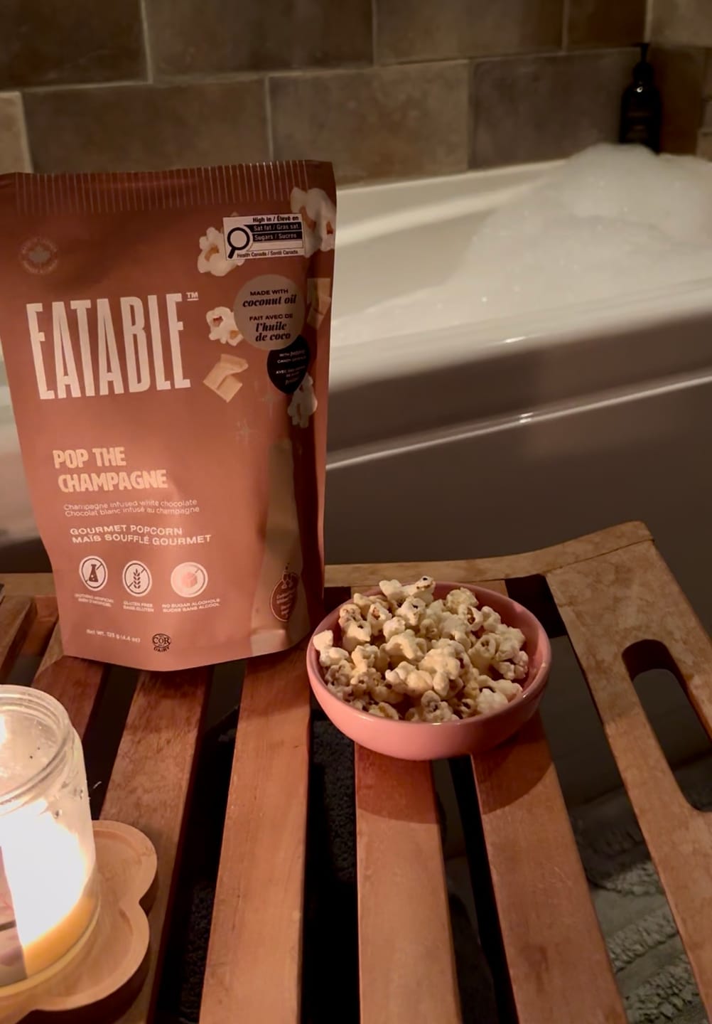 Customer photo review of Pop the Champagne (125g) - White Chocolate "Popping" Kettle Corn