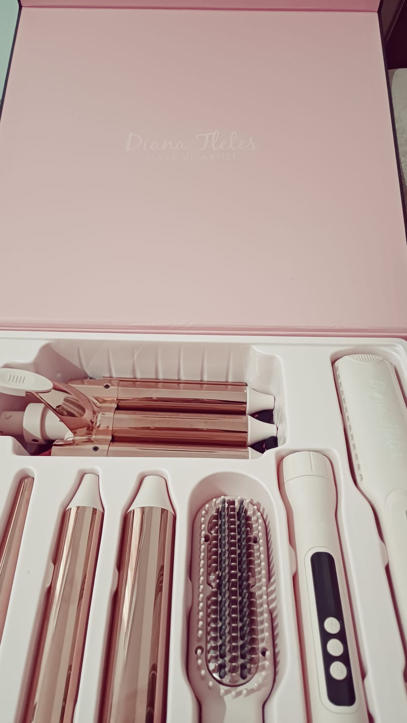 Customer photo review of Set Plancha Profesional Infrarroja + Ferro 6 en 1 Light Pink