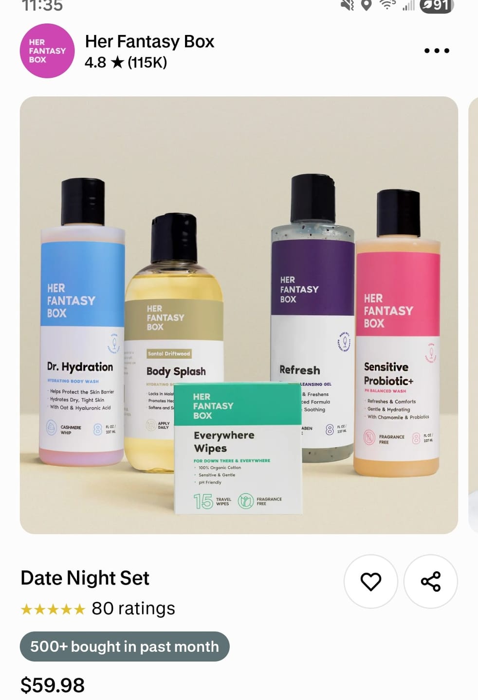 Customer photo review of Date Night Set