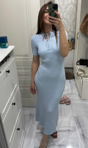 Customer photo review of Nancy Bodycon Knitted Maxi Dress