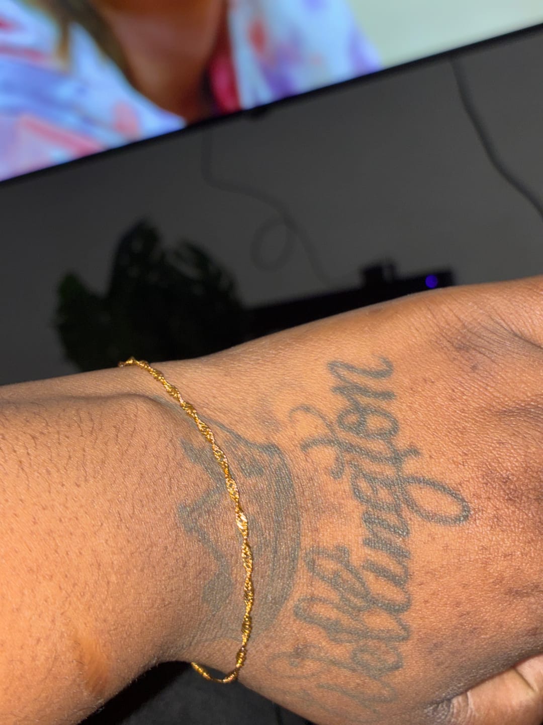 Customer photo review of Singapore Chain Bracelet