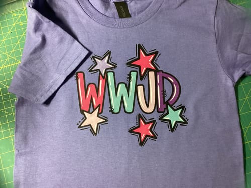 Customer photo review of KIDS WWJD DTF TRANSFER