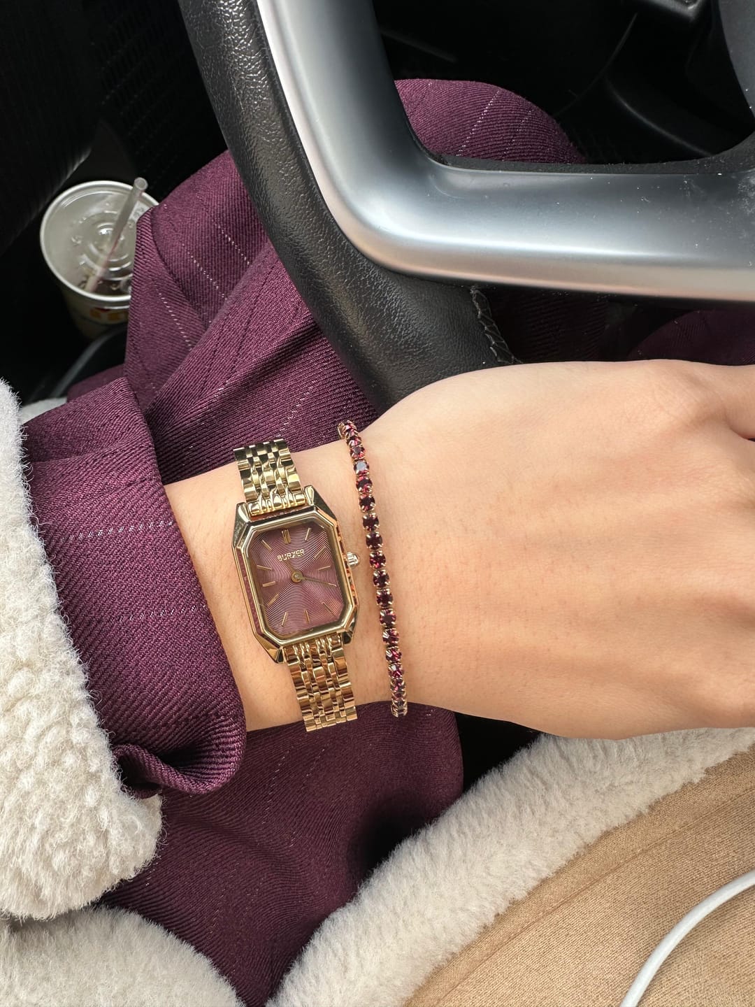 Customer photo review of Ava Gold Burgundy