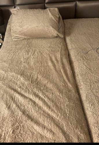 Customer photo review of Matratzen-Spannbettlaken Teddy – Iced Coffee Taupe