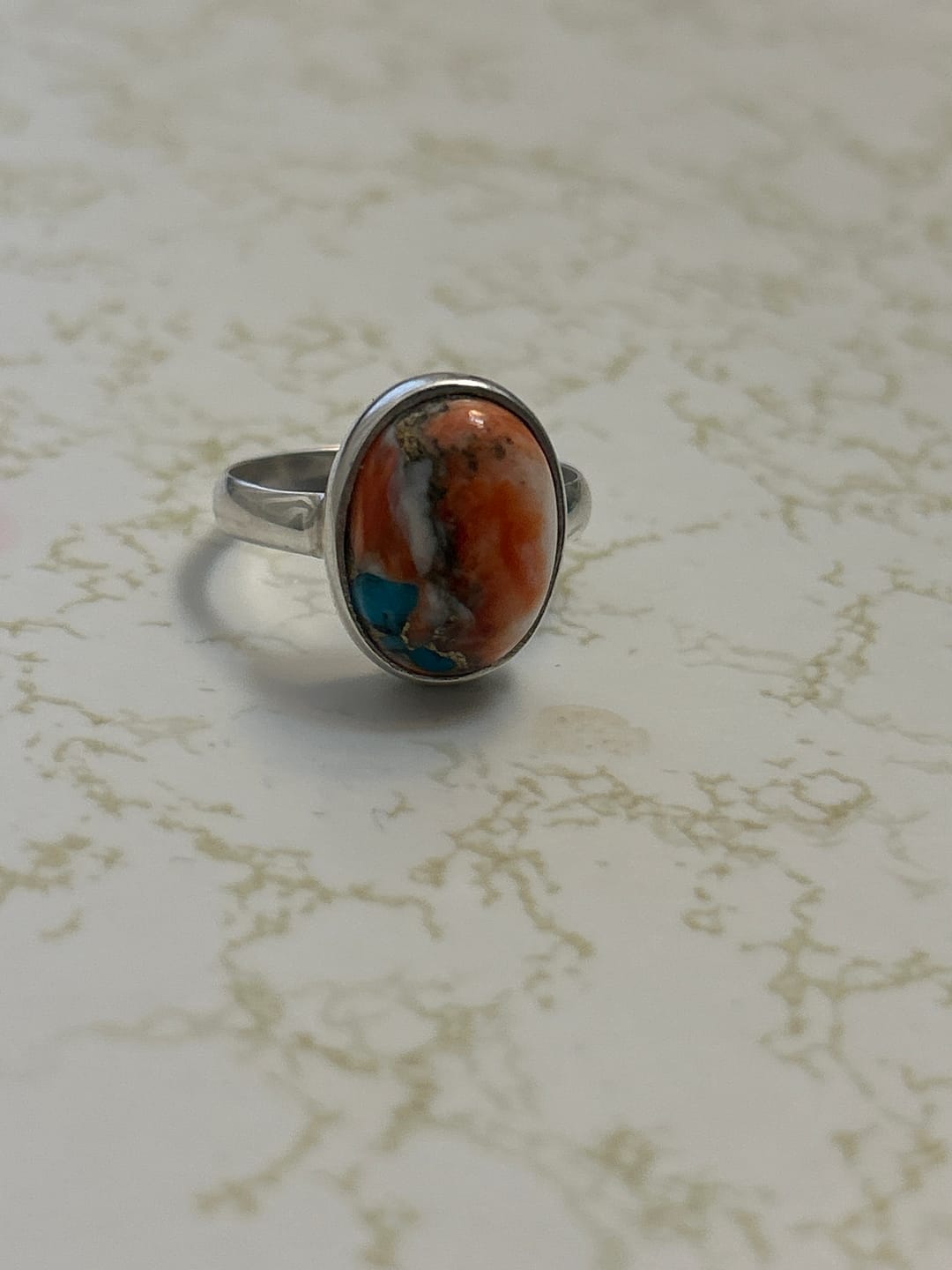 Customer photo review of Oyster Copper Turquoise Ring Sterling Silver