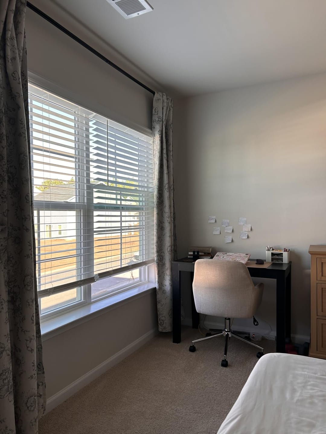 Customer photo review of Peony Print Linen Blend 3-in-1 Curtains