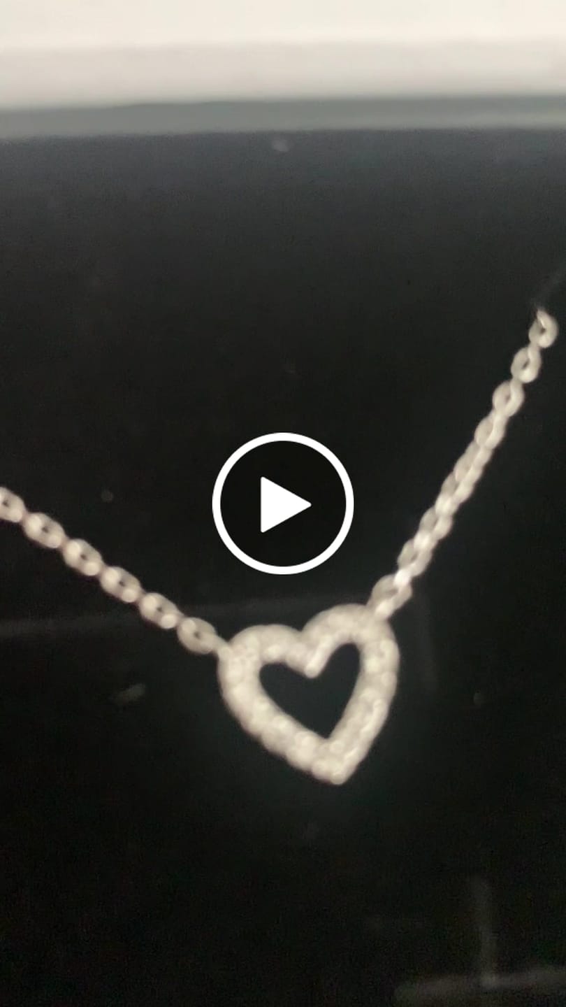 Customer video review of Piper 18k White Gold Plated Heart Pendant Necklace with Swarovski Crystals