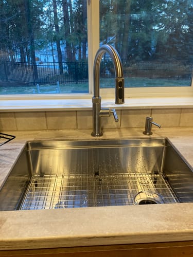 Customer photo review of 28" Undermount Workstation Sink – 16 Gauge Stainless Steel Single Bowl – 8" Deep – Reversible – Seamless Drain (5LS28c-8)