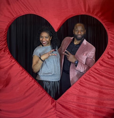 Customer photo review of 6x6.8ft Cutout Heart Frame for Wedding Party Decor Backdrop Stand
