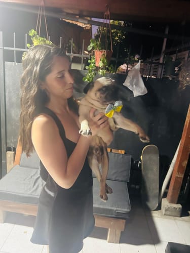 Customer photo review of VESTIDO SATINADO NEGRO