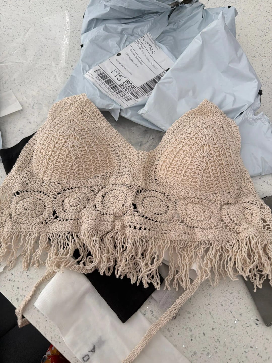 Customer photo review of Felicia Boho Crochet Halter Crop Top