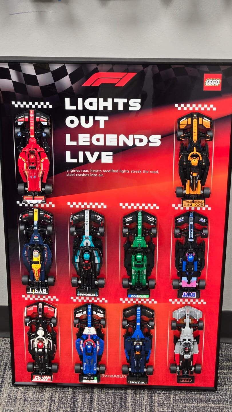 Customer photo review of LEGO™ LED Wall-Mount Frame for Speed Champions F1 10-Car Race Car – Team Edition