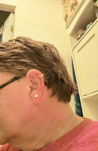 Customer photo review of GL Classic Solitaire  Moissanite Earrings