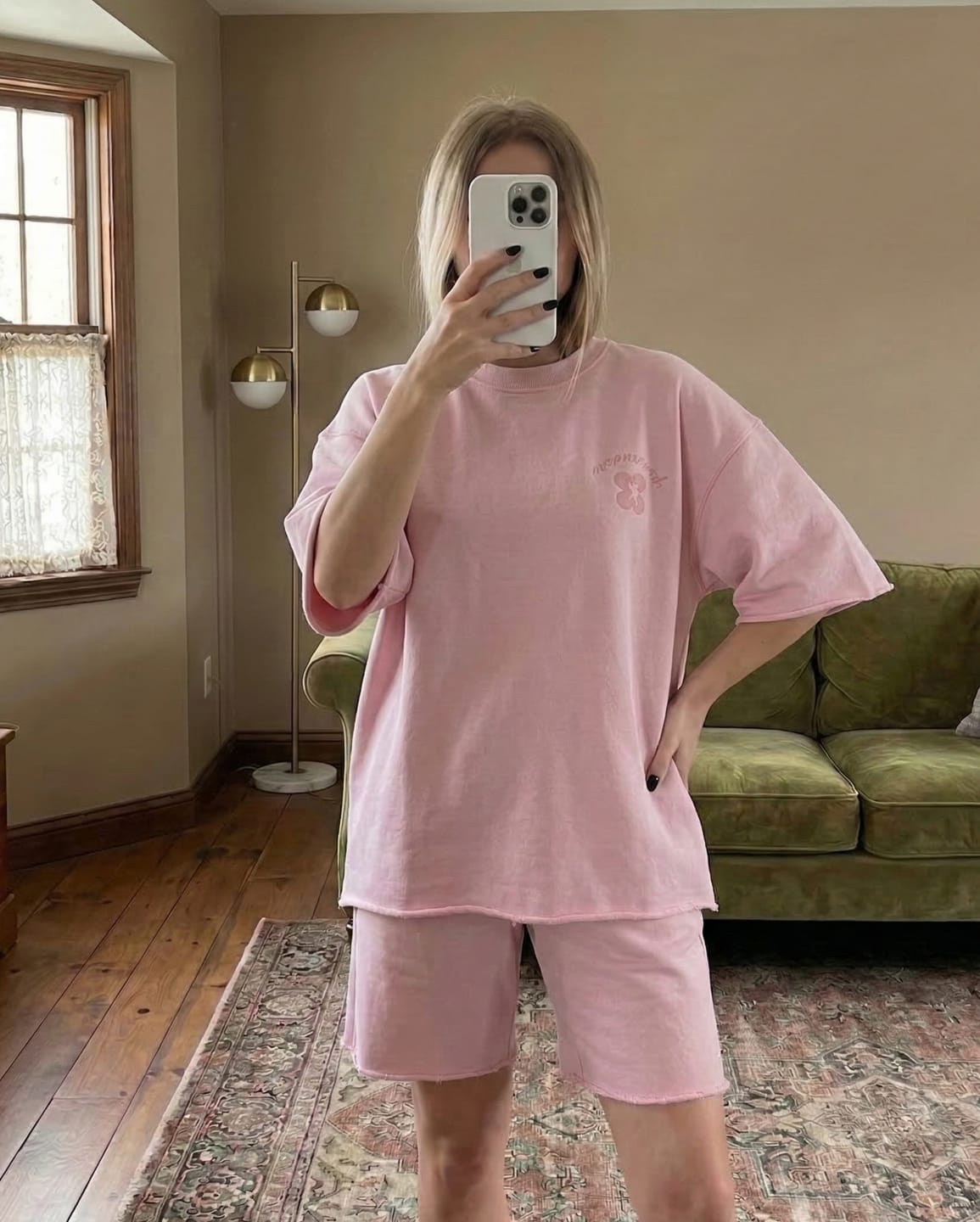 Customer photo review of Boxy Cozy Loungewear Tee - Women