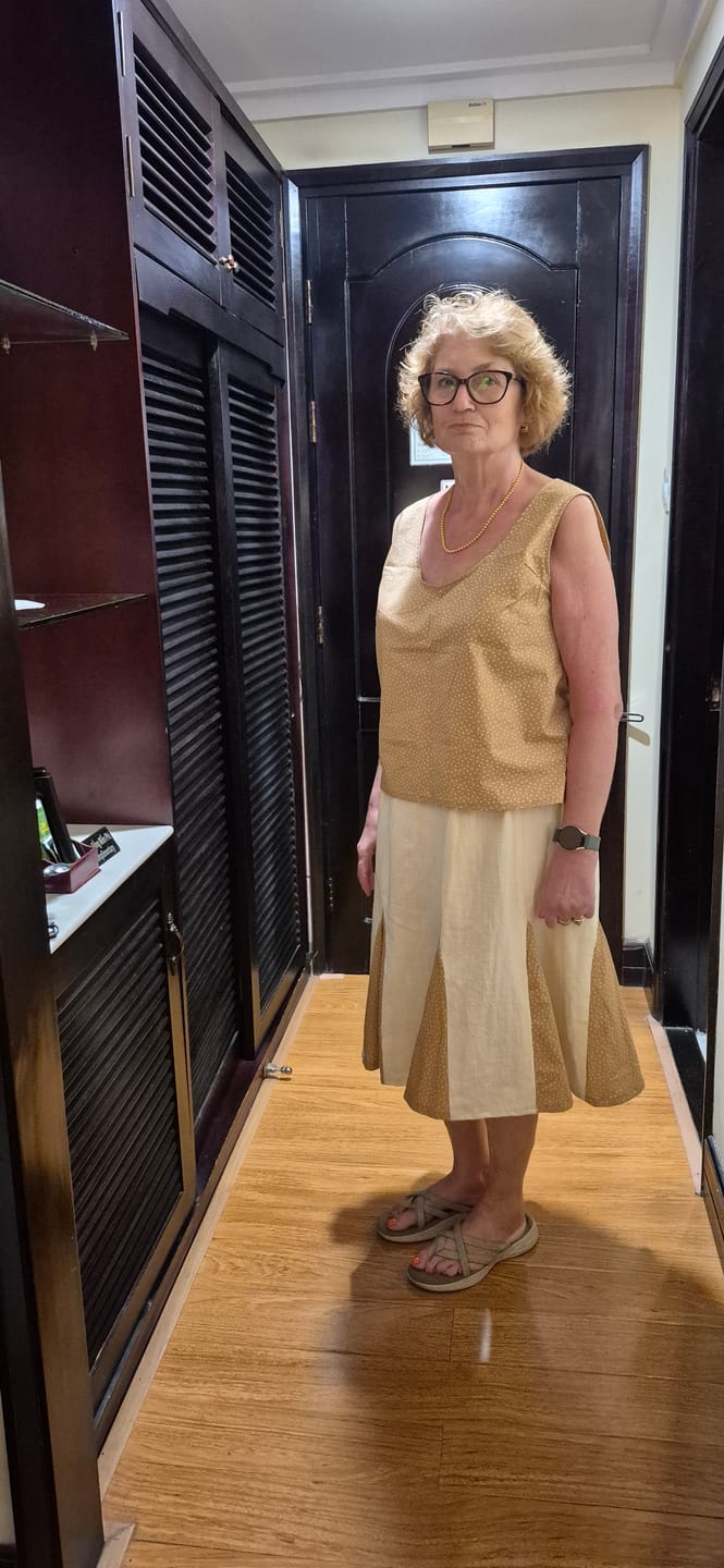 Customer photo review of Linen Feel 100% Cotton Fabric