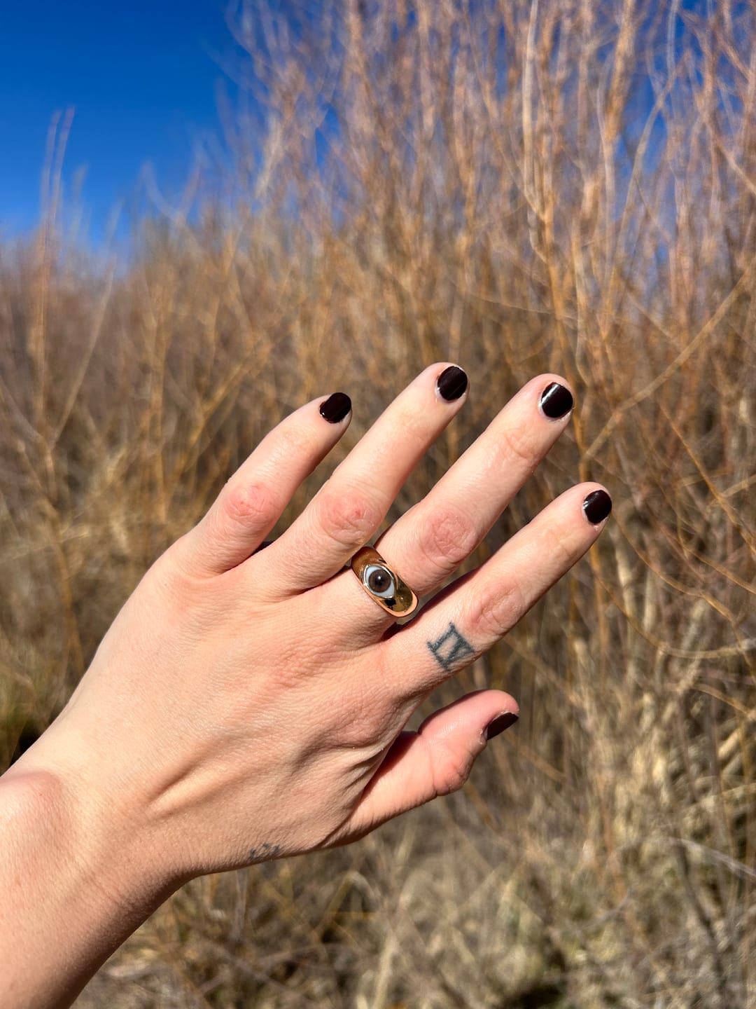 Customer photo review of Custom Thick Mini Eye Ring