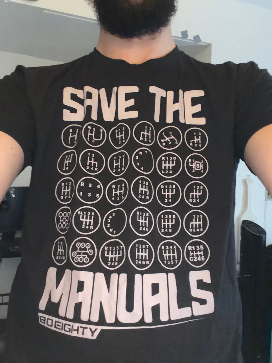 Customer photo review of 80Eighty® Save The Manuals Shirt