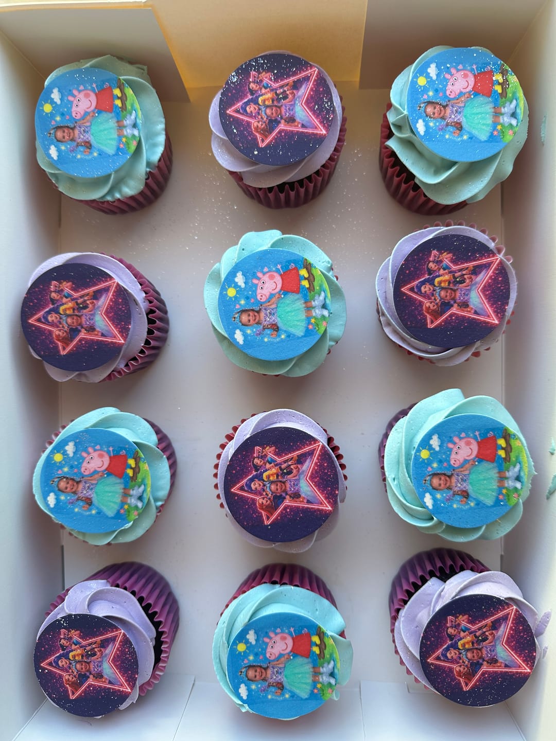 Customer photo review of 15 x 5 cm Pre-cut Standard Cupcake Custom Edible Icing Images