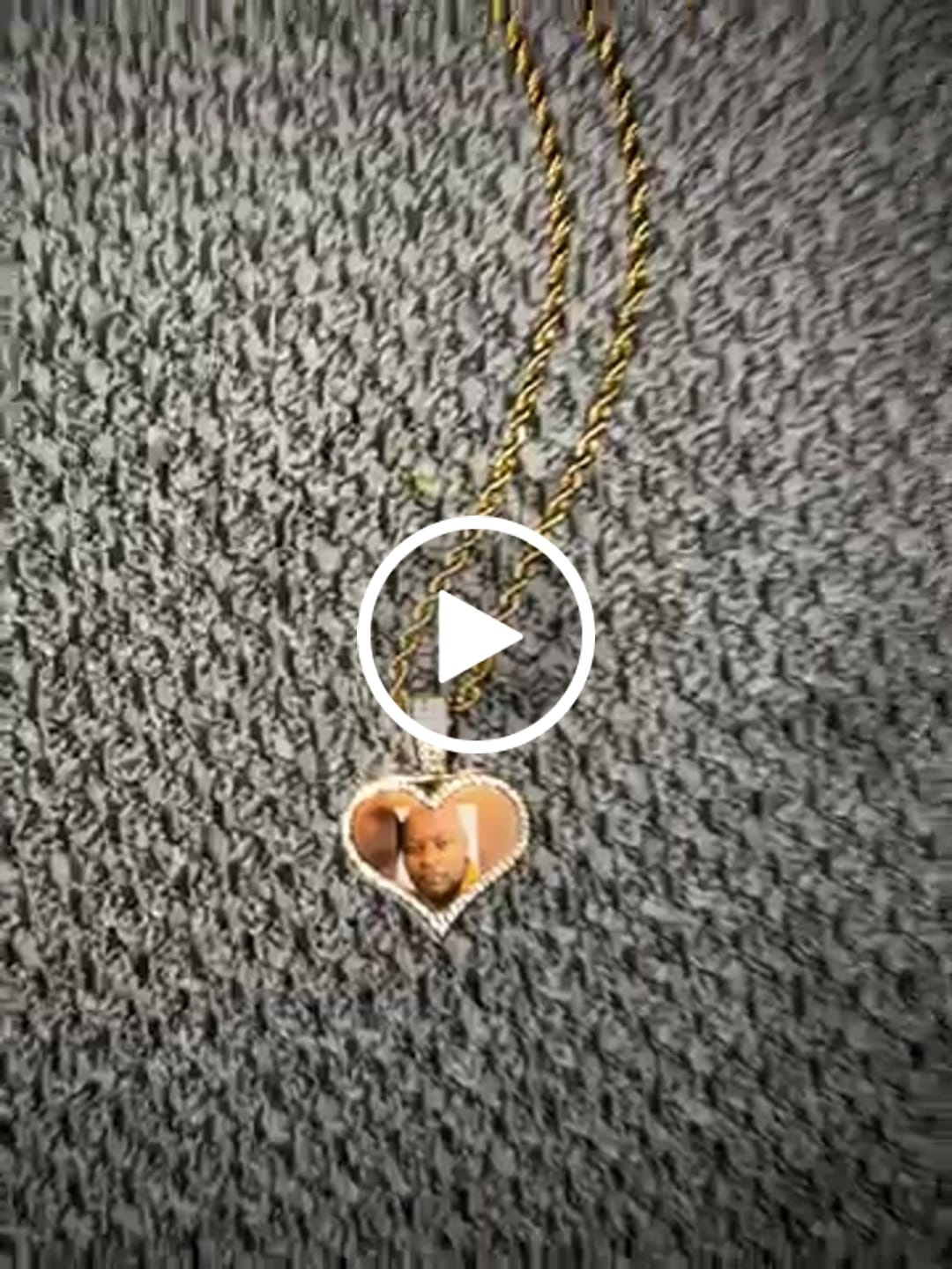 Customer video review of Personalized Diamond Studded Heart Colorful Photo Necklace