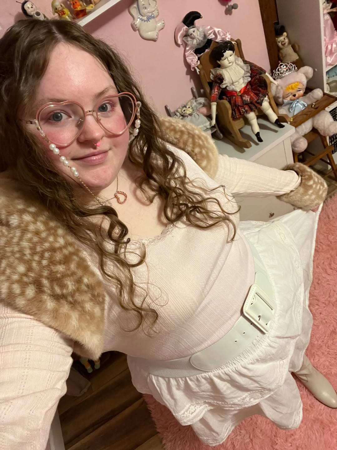 Customer photo review of My True Form Fawn Fur Bolero Cardigan