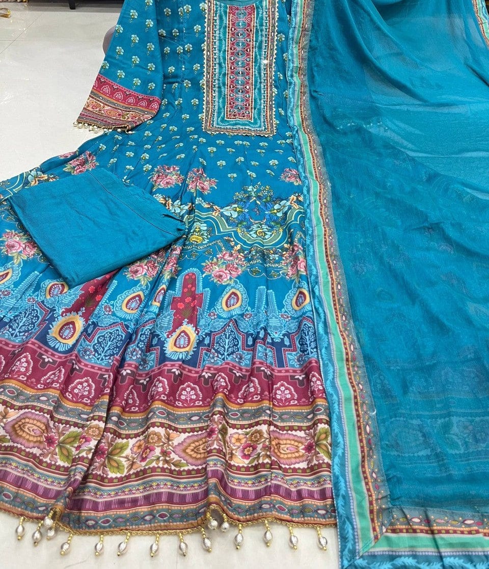 Customer photo review of Rajasthani Chinon Anarkali Kurta Set for Women
