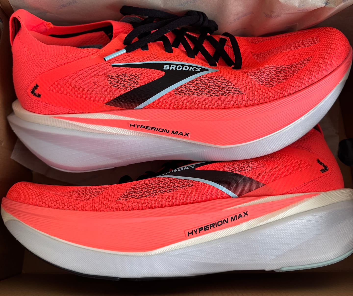 Customer photo review of Brooks Hyperion Max 3 Men's Running Shoe - Fiery Coral/Black/Atomizer